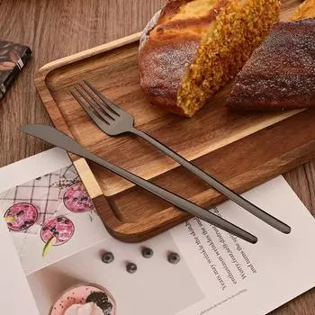 Набор столовых приборов из 20 предметов, черная столовая посуда, столовая посуда из нержавеющей стали, чайная ложка, вилка, острый нож для стейка, столовое серебро в западном стиле, набор столовых приборов серебряный