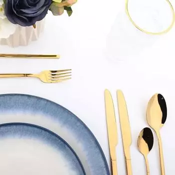 Набор столовых приборов из 24 предметов Набор столовых приборов из нержавеющей стали Нож Вилка Чайная ложка Столовые приборы Зеркало Набор столовых приборов Нож Вилка Ложка Чайная ложка