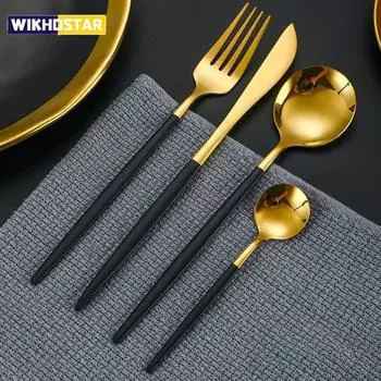 Набор столовых приборов из нержавеющей стали, 2 шт., нож и вилка, португальская кухня, праздничная посуда, многоразовая прочная посуда серебряный