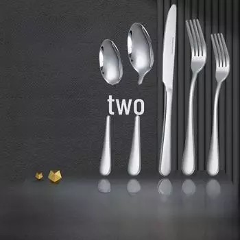 «Набор столовых приборов из нержавеющей стали для стейков в стиле вестерн — нож, вилка, ложка — элитные принадлежности для десертов и кофе в отеле»