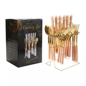 Набор столовых приборов из нержавеющей стали, прочный, легко моется, противоскользящие ручки, набор столовой посуды