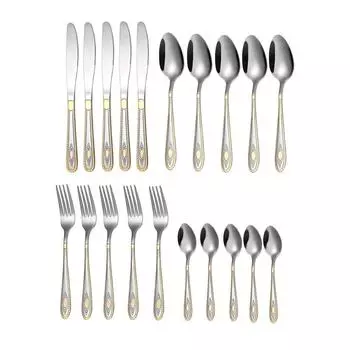 Набор столовых приборов из нержавеющей стали с зеркальной полировкой, посеребренный и позолоченный, медный набор столового серебра, набор столовых приборов цвета розового золота