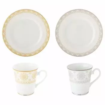 Набор столовых приборов NARUMI из 4 предметов, подогреваемый в микроволновой печи, сделано в Японии, Au&Pt 41377-33137