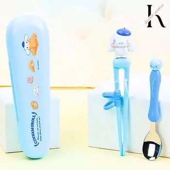 Набор столовых приборов Sanrio Cinnamoroll The Stick Max, палочки для еды, набор ложек, корректирующие палочки для еды для детей, младенцев, можно мыть в посудомоечной машине, 1 шт.