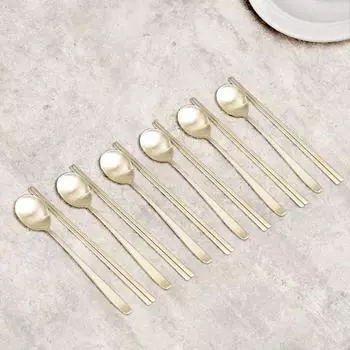 Набор столовых приборов Willive из нержавеющей стали 304, 6 шт., мягкий титан, ложка 6 шт. + палочки для еды 6 шт., популярная корейская посуда