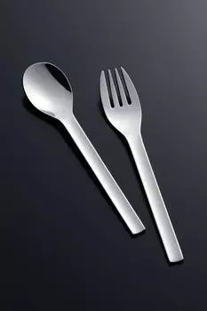 Набор столовых приборов Yoshikawa, серебристый, 2 шт., нержавеющая сталь, Shiniya Syndicate YJ2158, ложка/вилка