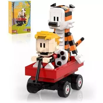 Набор строительных блоков Calvined and Hobbes Classic Comic Boy and Tiger Model Toys Детские рождественские подарки Paper Instruction