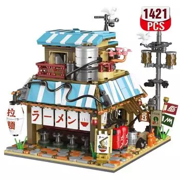 Набор строительных блоков для японского ресторана Ramen Shop - мини-кирпичная симуляция архитектурной строительной игрушки, идеальный выбор подарка для взрослого подростка