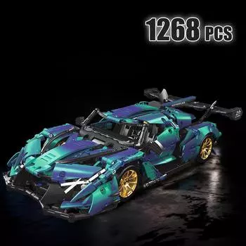 Набор строительных блоков «Суперспортивный автомобиль», 1 шт.:14 масштабных моделей автомобилей, наборы для сборки гоночных автомобилей для взрослых и молодежных коллекций, 1157 шт. boxxed