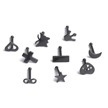 Набор Strust из нержавеющей стали, носовой гвоздь, не выцветающее крестообразное носовое кольцо, 9 шт./лот