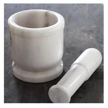 Набор ступок и пестика из белого мрамора Имам Даста, 10,16 см. Окли Мусал Харал