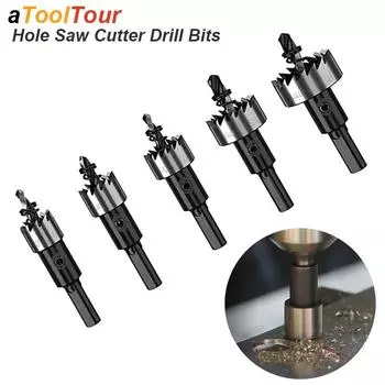 Набор сверл для кольцевой пилы, сердечник для кольцевой пилы HSS, лист мягкого металла из пластика, ПВХ, пластина из нержавеющей стали, высокая скорость для электроинструмента