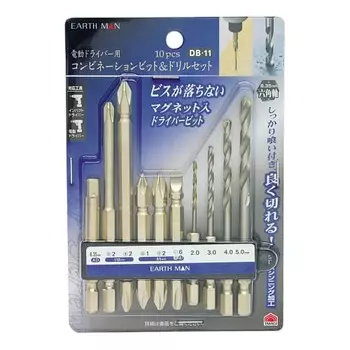 Набор сверл и бит Takagi EARTH MAN 10 шт. DB-11