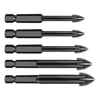 Набор сверл по камню, 5 шт., портативный высокопрочный твердосплавный наконечник 6 мм-12 мм для дерева