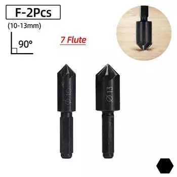 Набор сверл с зенковкой из титана HSS, 3/5 канавки, 82/90 градусов, шестигранник 1/4 дюйма, фреза для дерева, металла, зачистка заусенцев, снятие фаски, инструменты для обрезки