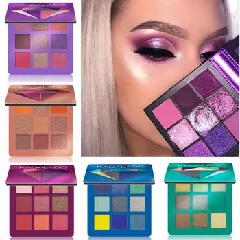 Набор теней для век телесного цвета, 9 цветов, матовая палитра теней для век с блестками, макияж, алмазный блеск, металлик, блестящий телесный пигмент для глаз, косметика жёлтый