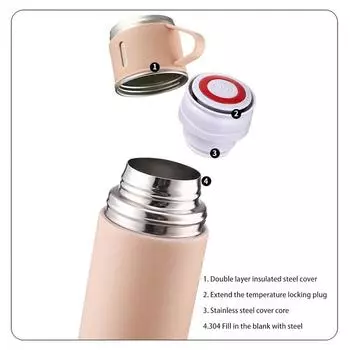 Набор термокружек Business из нержавеющей стали, многоразовая многоцелевая бутылка с вакуумной изоляцией, 1 набор из 3 чашек, 500 мл