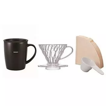 Набор термокружек HARIO V60 с капельницей, черный VDSM-2424-B