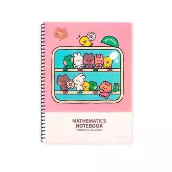 Набор тетрадей по математике в полипропиленовой обложке Line Friends, 2 шт., случайная доставка, 1 комплект