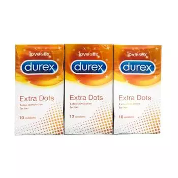 Набор точечных презервативов (3 х 10 шт), Extra Dots Condoms Set, Durex