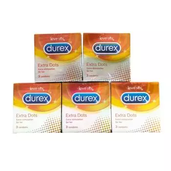Набор точечных презервативов (5 х 3 шт), Extra Dots 3 Condoms Set 5, Durex