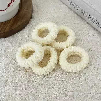 Набор толстых эластичных резинок для волос для женщин - элегантная и милая однотонная резинка-таблетка, мягкая и не тугая прическа, подходит для взрослых 1set белый