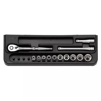 Набор торцевых ключей Kyoto Machinery Tools размер TB210 мм (КТК) 6.3mm (1/4 дюйма) серебряный