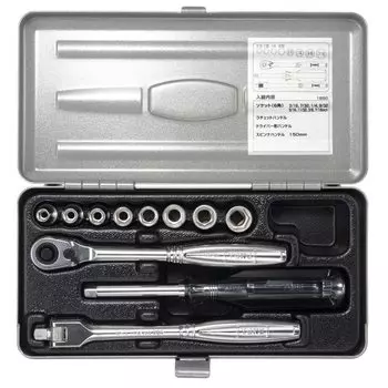 Набор торцевых ключей TONE 1850 Drive Silver Inch Содержимое 11 предметов 6,35 мм (1/4 )