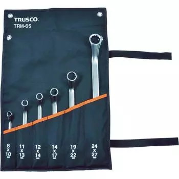 Набор торцевых ключей TRUSCO 45° двухсторонних (набор 6) ТРМ-6С серебряный