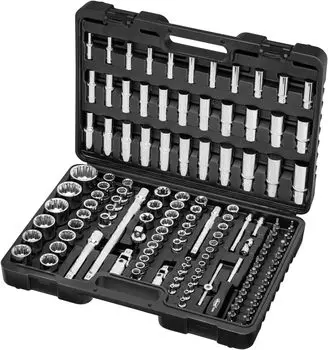 Набор торцевых ключей ViGOR V5461, набор с дюймовым приводом. В комплект входят биты. В комплект входит футляр для хранения. Профессиональный набор инструментов, 133 предмета: 1/4, 3/8, 1/2.