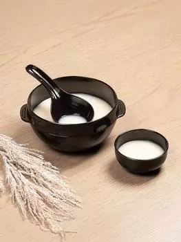 Набор традиционных корейских макколи - 3 предмета (Чашка, Половник, Банка)