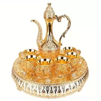 Набор турецкого вина, металлический винный набор в европейском стиле для украшения дома и ресторана, набор винных горшков и чашек в европейском стиле, роскошный винный набор, домашний декор