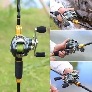 Набор удочек и рыболовных катушек из углеродного волокна, высокоскоростные катушки для приманки 7,0:1, прочный рыболовный комплект 1.8mRod Left hand reel