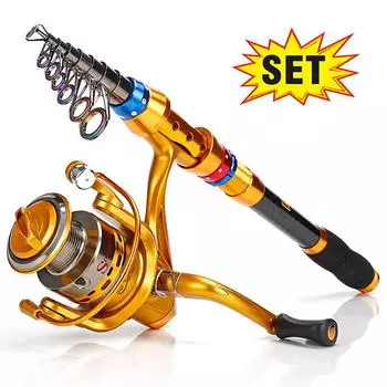 Набор удочек и рыболовных катушек, металлические 13 + 1BB, спортивные снасти для спорта на открытом воздухе, морская рыбалка, путешествия, рыболовные снасти 1.8&AF2000