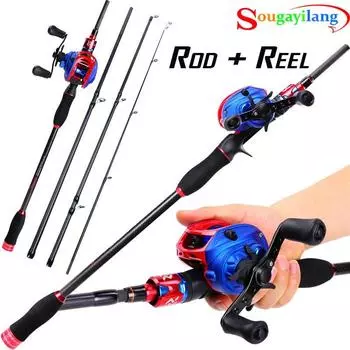 Набор удочек из 99% карбона, 4-секундная кастинговая удочка и комплект катушек для наживки 13+1 Bb 1.8M Rod&Reel Left Hand