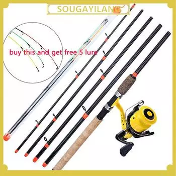 Набор удочек Sougayilang, набор катушек, комбинированные удочки, 3 м фидерные удочки с катушкой для ловли карпа 3M&2000 reel