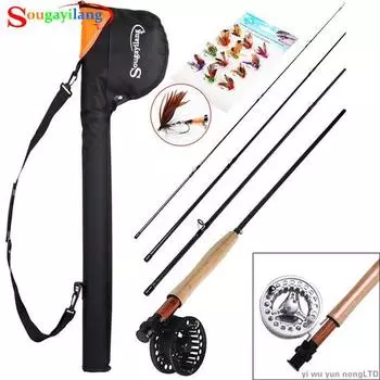 Набор рыболовных снастей, удочка с катушкой 2.7м. + набор приманок Sougayilang with Silver Reel