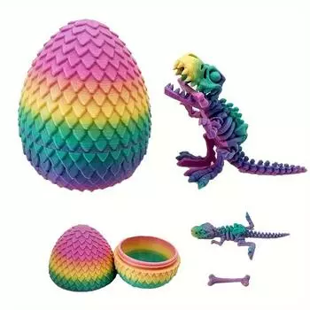 Набор украшений в виде мини-яиц динозавра, напечатанных на 3D-принтере, подарок на Рождество и День благодарения, детская развивающая игрушка, домашний декор разноцветный