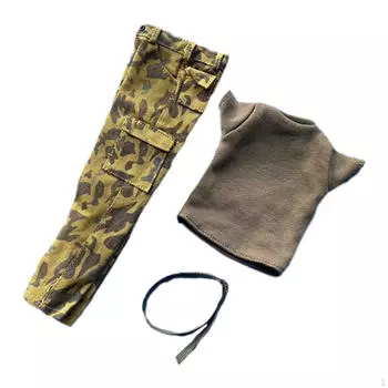 Набор униформы для куклы 1/6 включает в себя брюки с короткими рукавами и пояс, наряды ручной работы, для 12-дюймового действия B