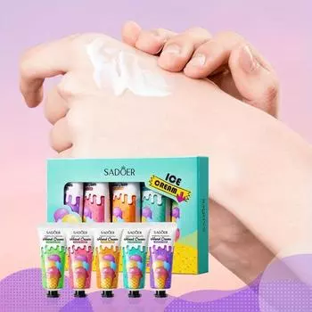 Набор увлажняющих кремов для рук «Мороженое» Питает и разглаживает кожу Идеально подходит для рождественских подарков 20g*5pcs