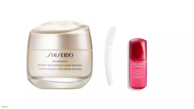 Набор увлажняющих средств SHISEIDO Selectable Moisturizer Cream Wrinkle Smoothing Cream Enriched Cream Eye Cream Serum Small Size 10ml Включая Floral Green Scent Dry Fine