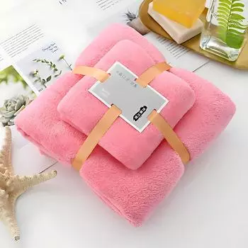 Набор вафельных банных полотенец Утолщенное банное полотенце из кораллового бархата Очень толстое мягкое впитывающее полотенце Многофункциональное банное полотенце Туалетные принадлежности для ванной комнаты 35x75-140x70cm фиолетовый