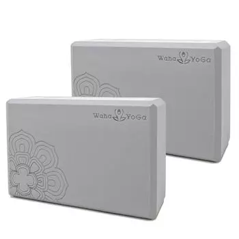 Набор Waha Yoga из 2 блоков для йоги из ЭВА высокой плотности x 15 x см - - 22,5 7,5 (Серый)