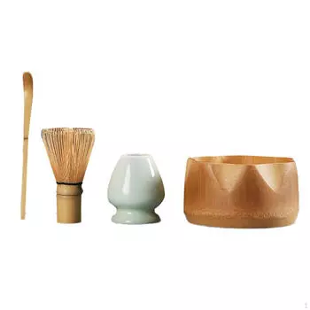 Набор венчиков для матча для любителей чая Brown Cyan White