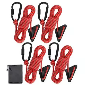 Набор веревок для палатки, длина, толщина, трос, оттяжка, карабин, оттяжка, регулируемая светоотражающая грузоподъемность, гибкая сумка для хранения оборудования для улицы, в комплекте 4,