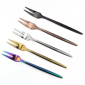 Набор вилок из 5 предметов. Роскошная золотая вилка для фруктов. Маленькие вилки для торта из нержавеющей стали 18/10, используемые для вечеринок. Вилка для улиток. Домашняя вечеринка в отеле. разноцветный