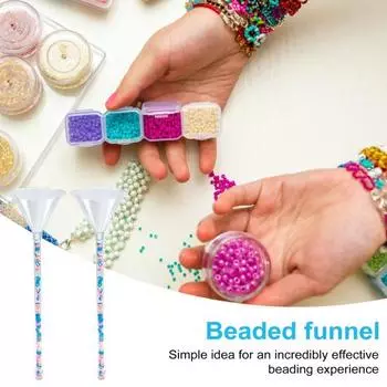 Набор воронок для бисероплетения для глиняных бусин, многоразовый набор инструментов для изготовления цепочек из бисера с иглами и зажимом для ниток, простой набор для бисероплетения для браслетов и ожерелий Sets