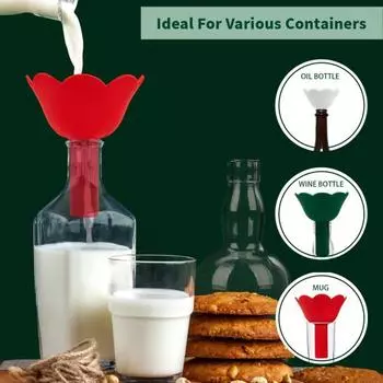 Набор воронок для рождественской елки, силиконовый складной, без BPA, безопасный для пищевых продуктов, с широким горлом, для кухни