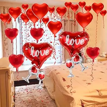 Набор воздушных шаров «Любовь и романтика» ко Дню святого Валентина, воздушные шары на любовную тематику, подходят для свадеб, свадебных торжеств, дней рождения, годовщин 1 set, love balloon красный