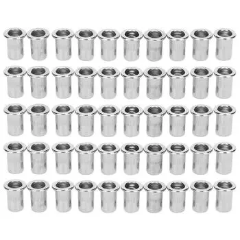 Набор заклепочных гаек из нержавеющей стали, 50 шт., ребристые гайки M6, аксессуары для оборудования